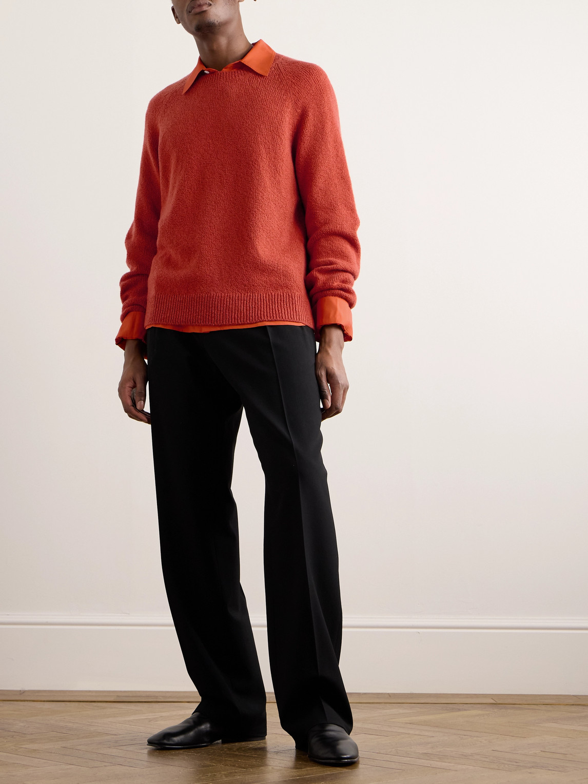 Shop Umit Benan B+ Summer Pull Cashmere And Cotton-blend Sweater In Red