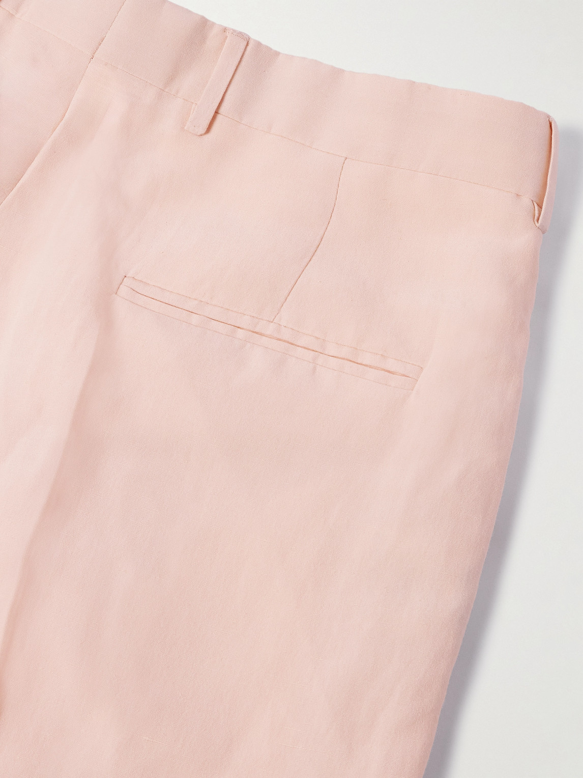 Shop Umit Benan B+ Wide-leg Pleated Linen Suit Trousers In Pink