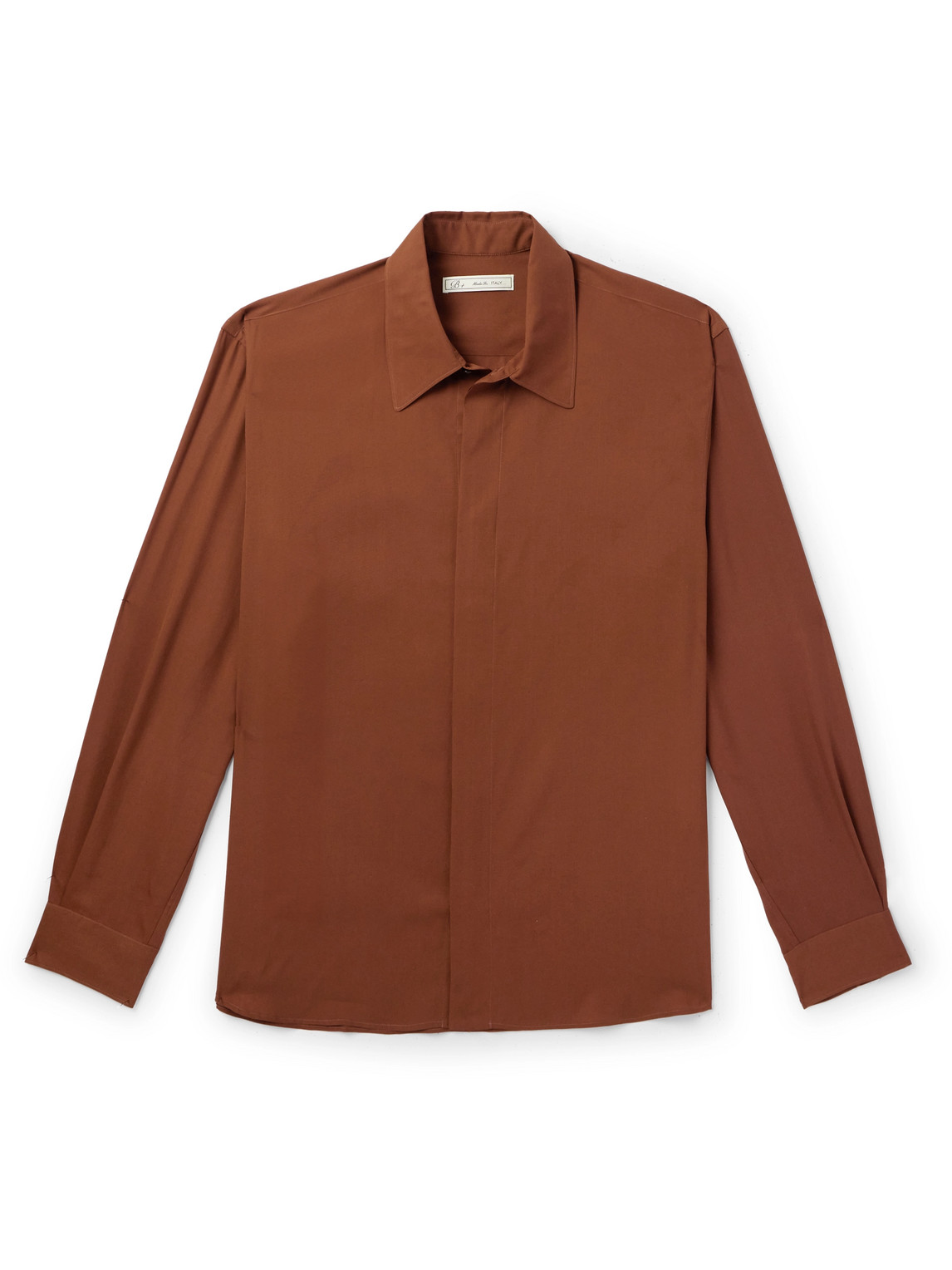 Umit Benan B+ Silk Shirt In Brown