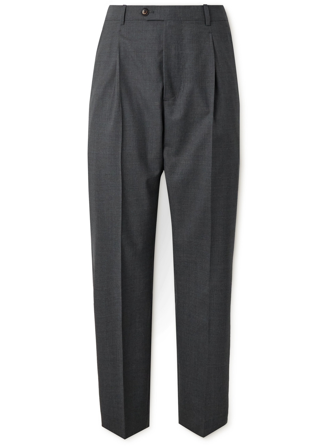 Umit Benan B+ Straight-leg Pleated Wool Trousers In Gray