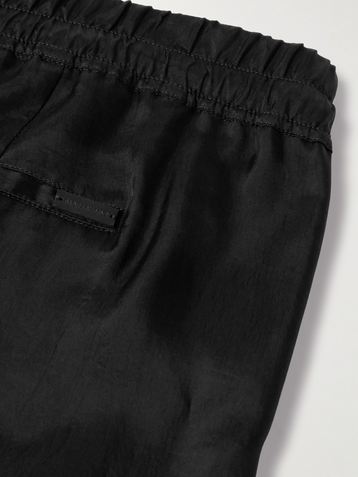 Shop Saint Laurent Straight-leg Satin-twill Trousers In Black