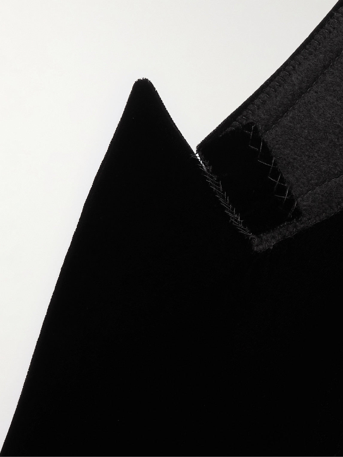 Saint Laurent Double-breasted Velvet Suit Jacket In Black