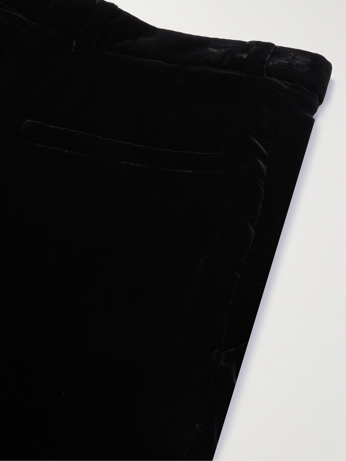 Shop Saint Laurent Straight-leg Velvet Suit Trousers In Black
