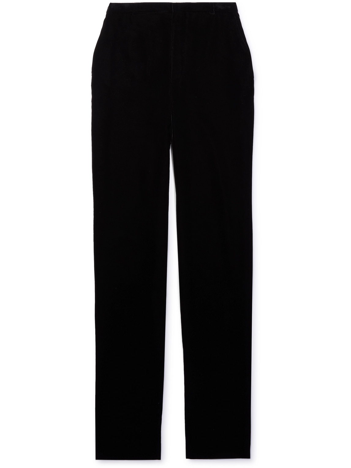 Saint Laurent Straight-leg Velvet Suit Trousers In Black