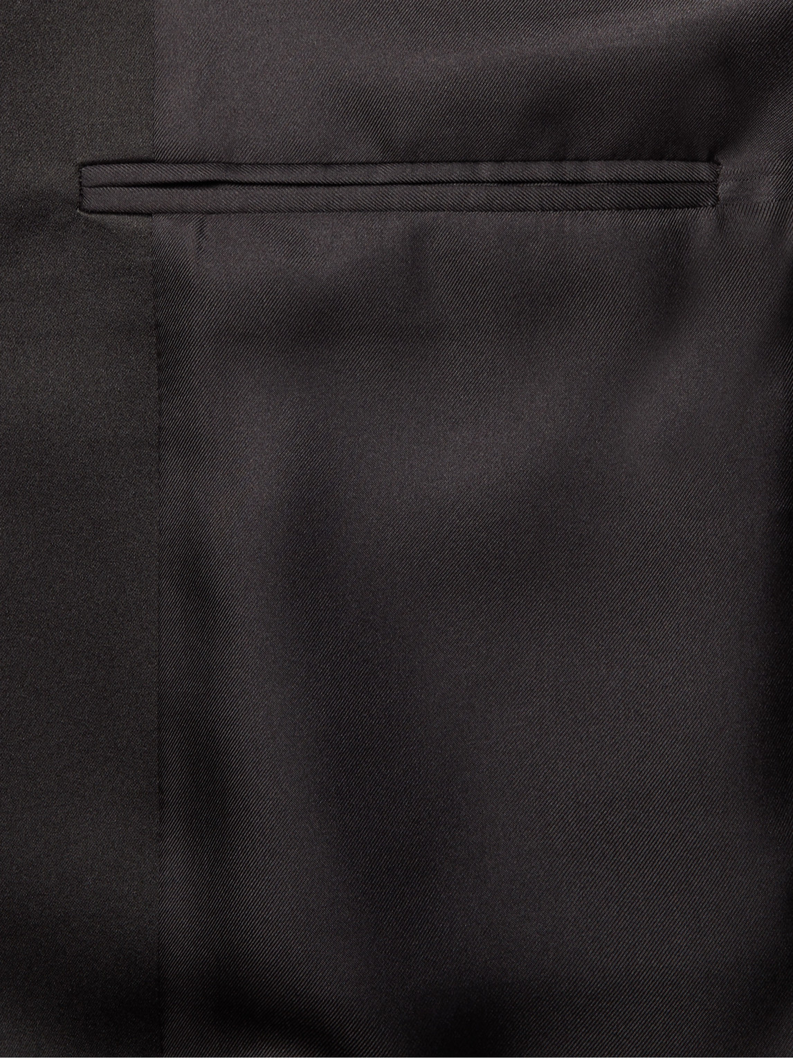 Shop Saint Laurent Silk-trimmed Pinstriped Wool And Cotton-blend Blazer In Black