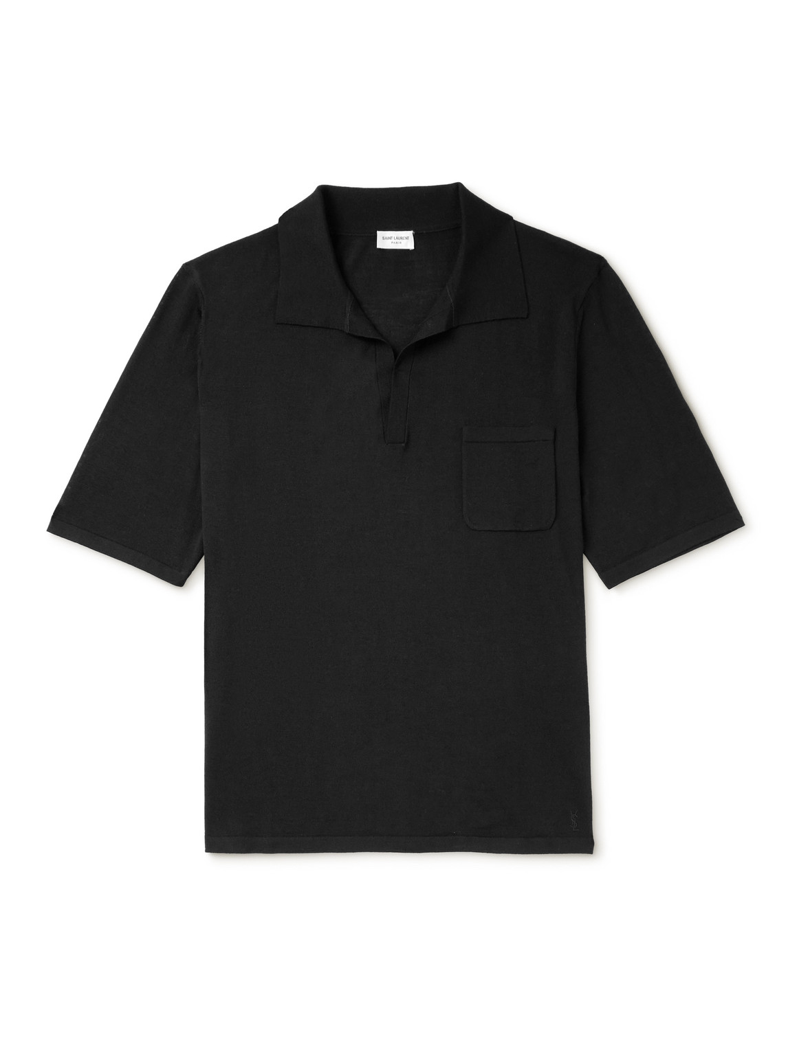 Saint Laurent Wool Polo Shirt In Black