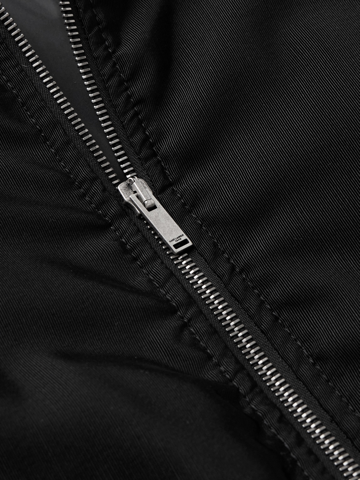 Shop Saint Laurent Padded Twill Bomber Jacket In Black
