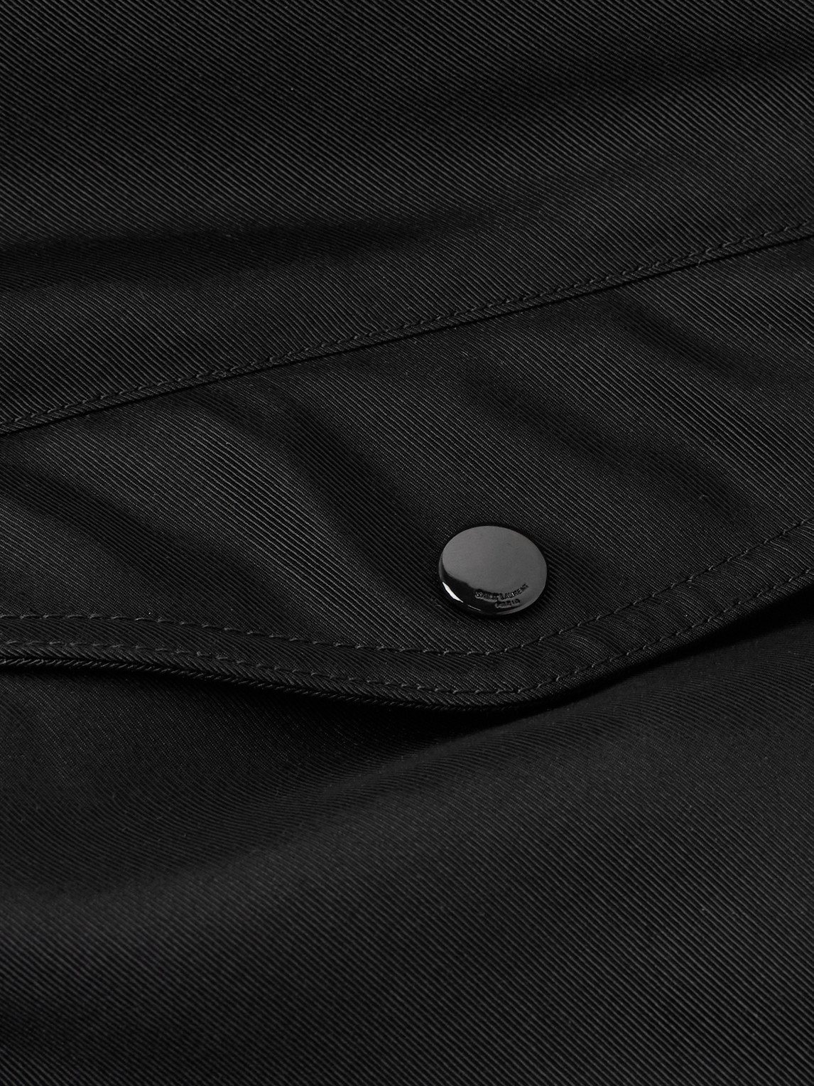 Shop Saint Laurent Padded Twill Bomber Jacket In Black