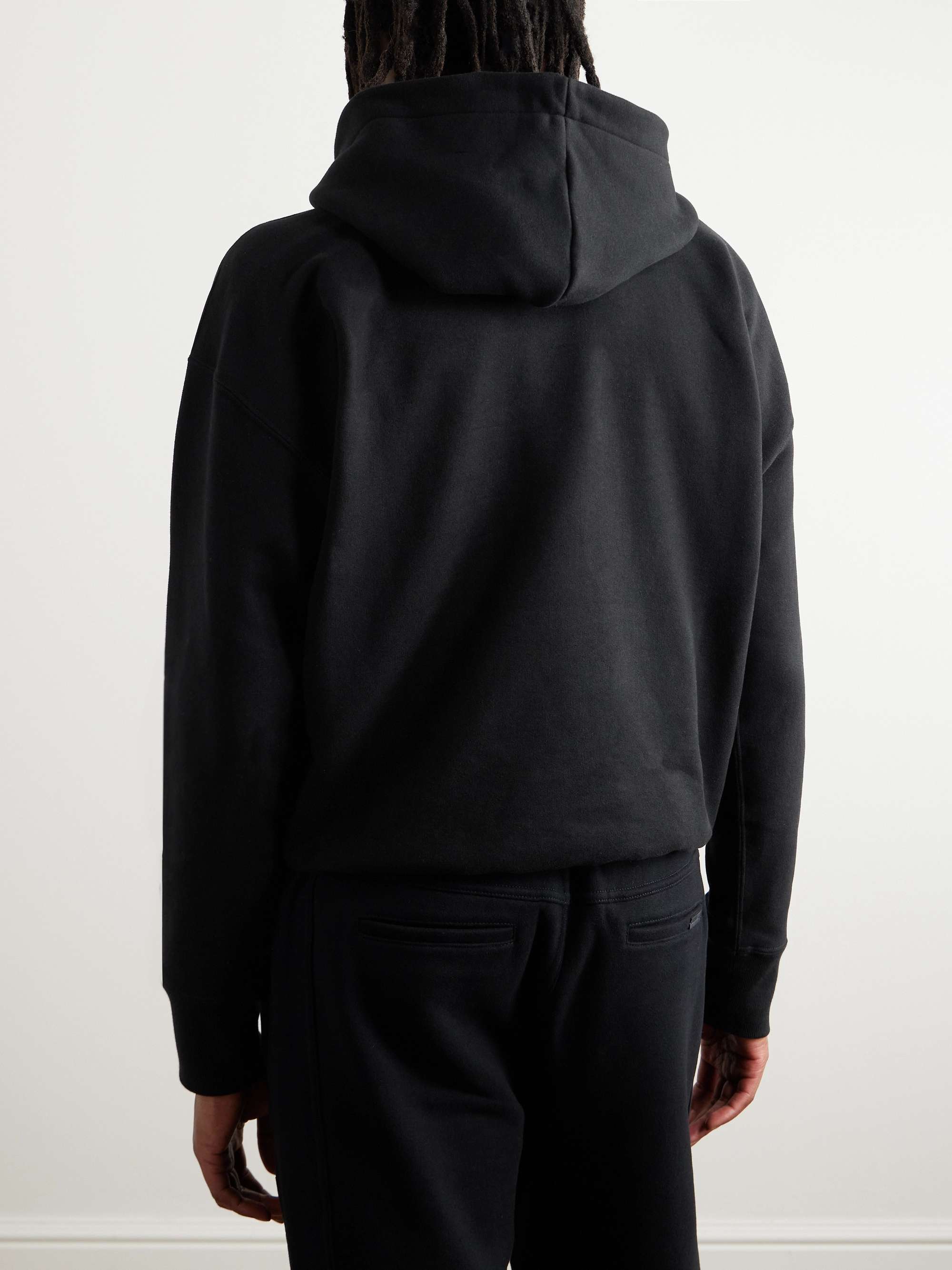 SAINT LAURENT Logo-Embroidered Cotton-Jersey Hoodie for Men | MR PORTER