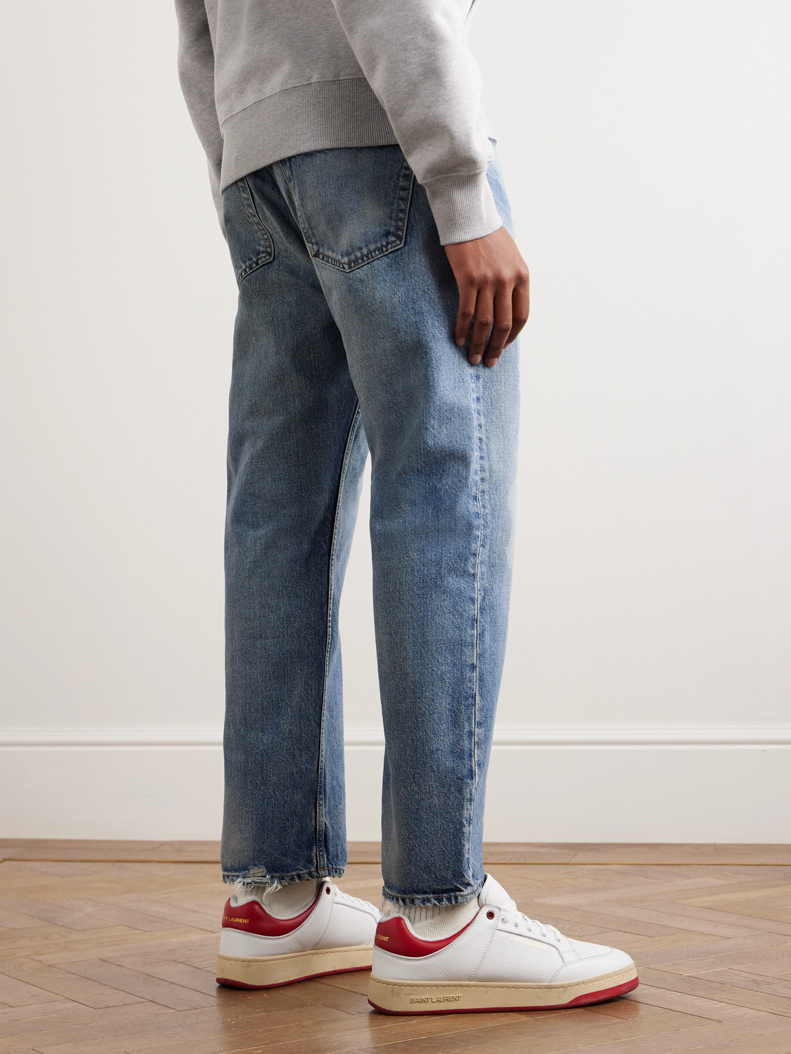 Shop Saint Laurent Mick Straight-leg Jeans In Blue