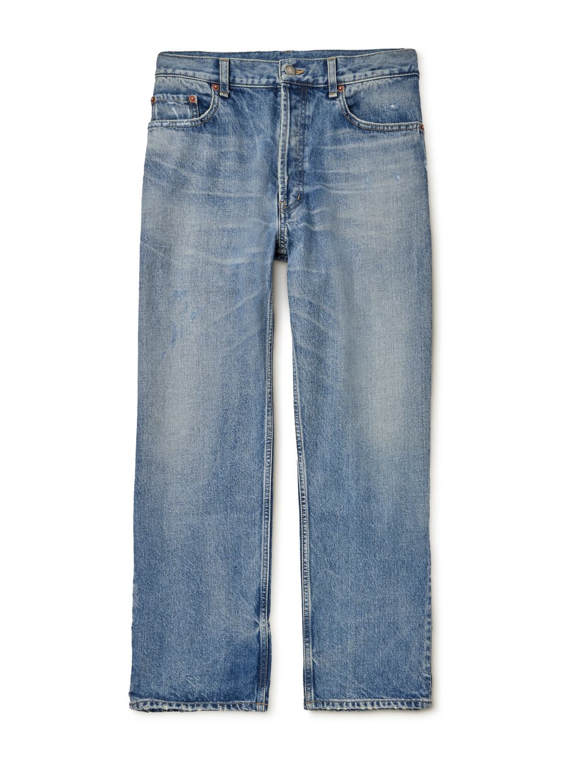 Shop Saint Laurent Mick Straight-leg Jeans In Blue