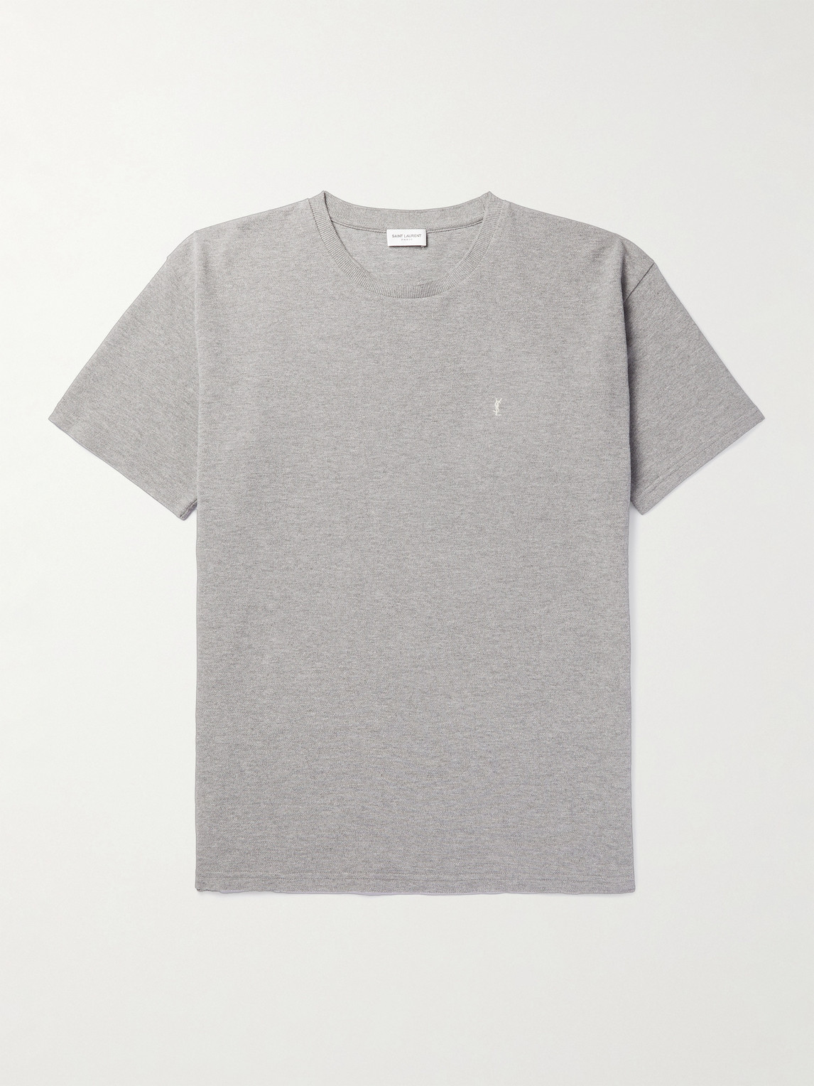 Saint Laurent Logo-Embroidered Cotton-Blend Piqué T-hirt - Men