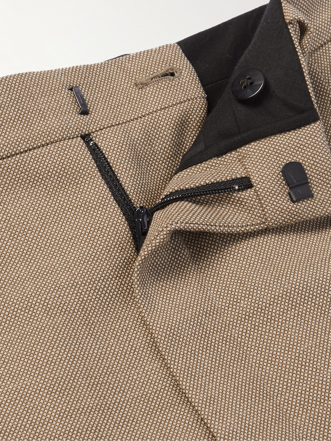 Shop Saint Laurent Straight-leg Pleated Wool Suit Trousers In Brown