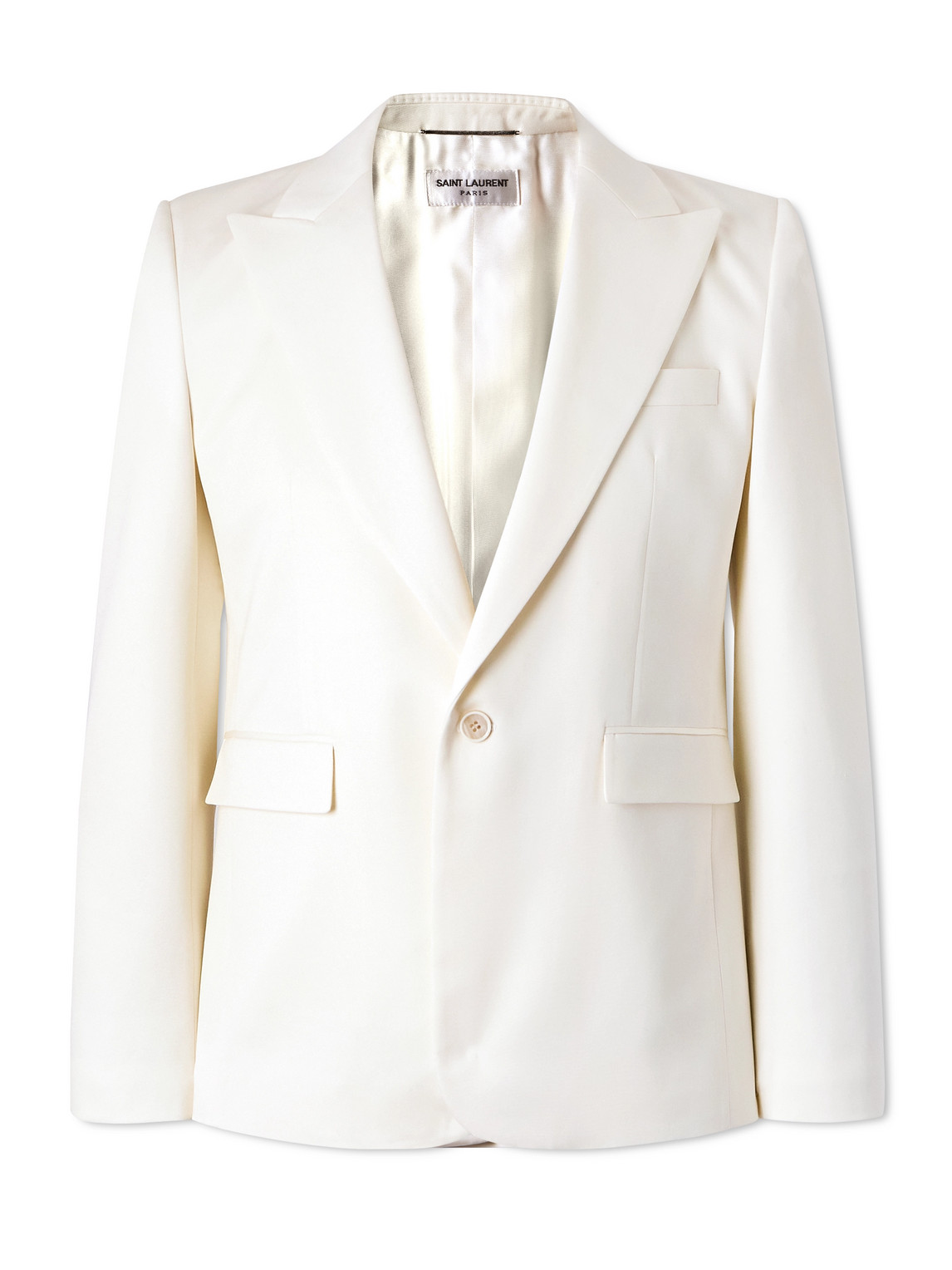 Saint Laurent Wool Gabardine Blazer In White