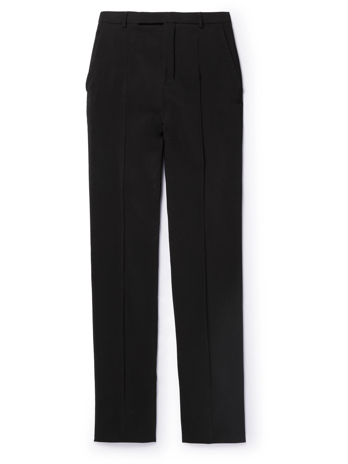 Shop Saint Laurent Slim-fit Faille Trousers In Black