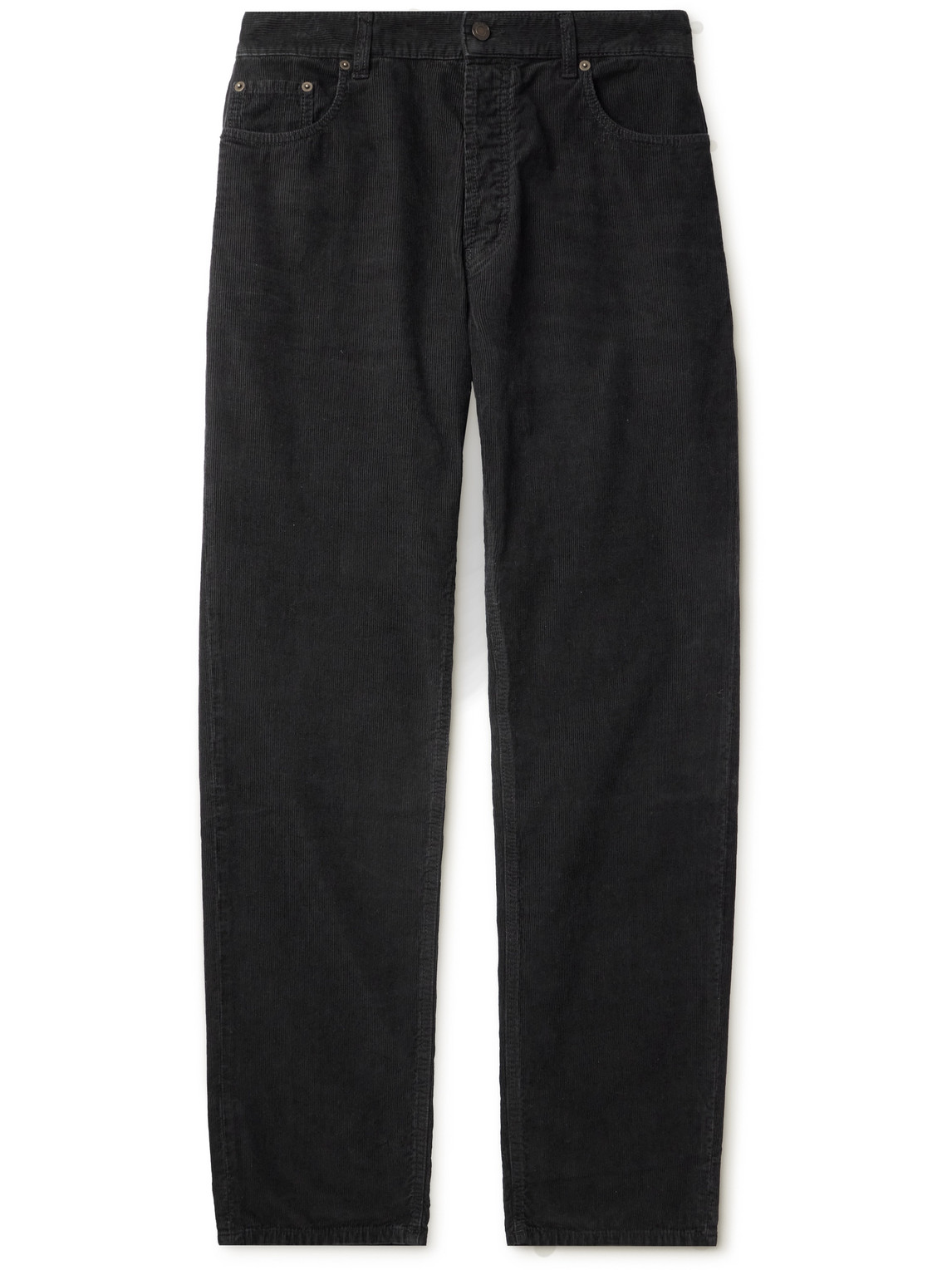 Saint Laurent Straight-leg Cotton-corduroy Trousers In Black