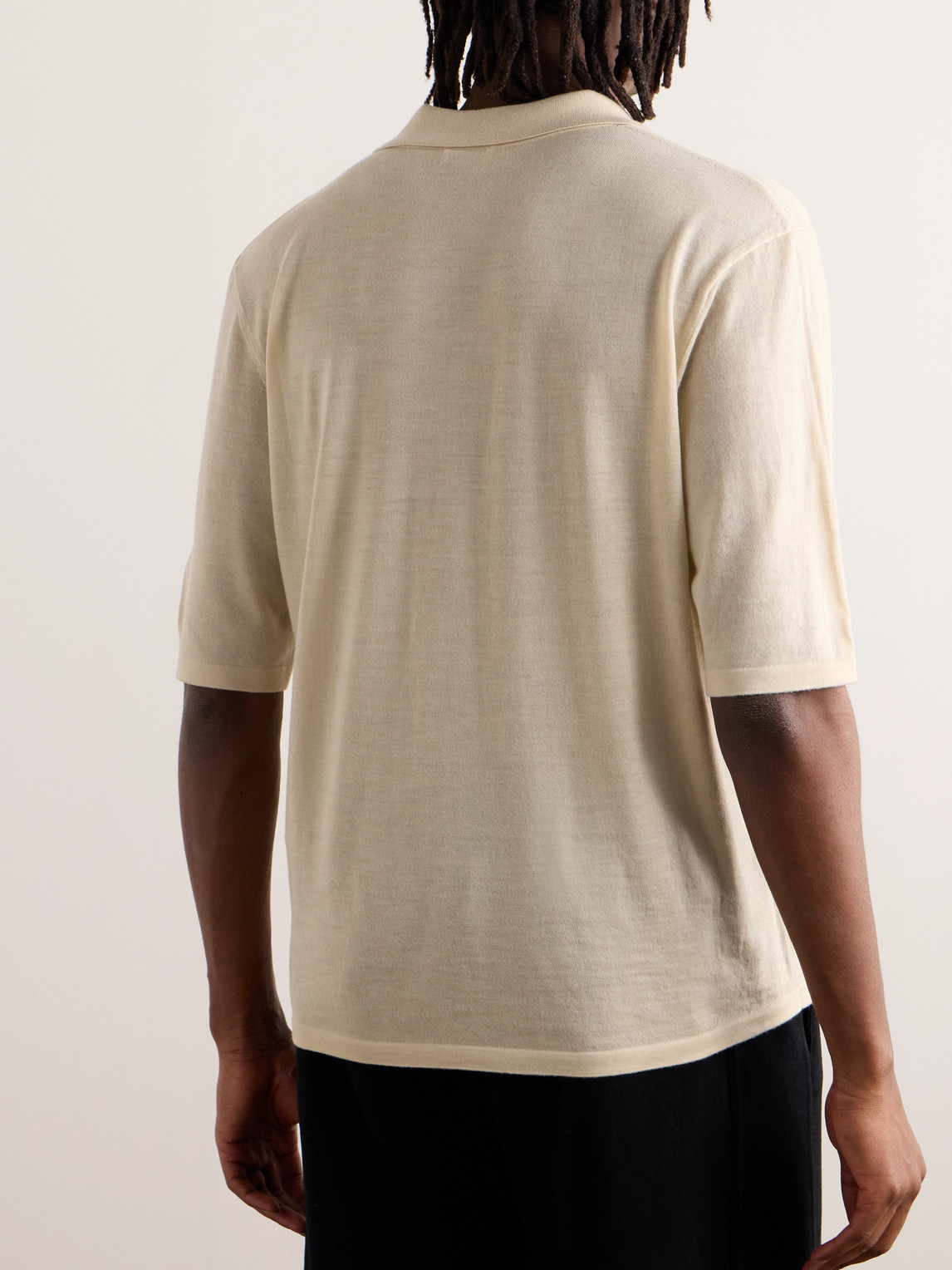 Shop Saint Laurent Wool Polo Shirt In Neutrals