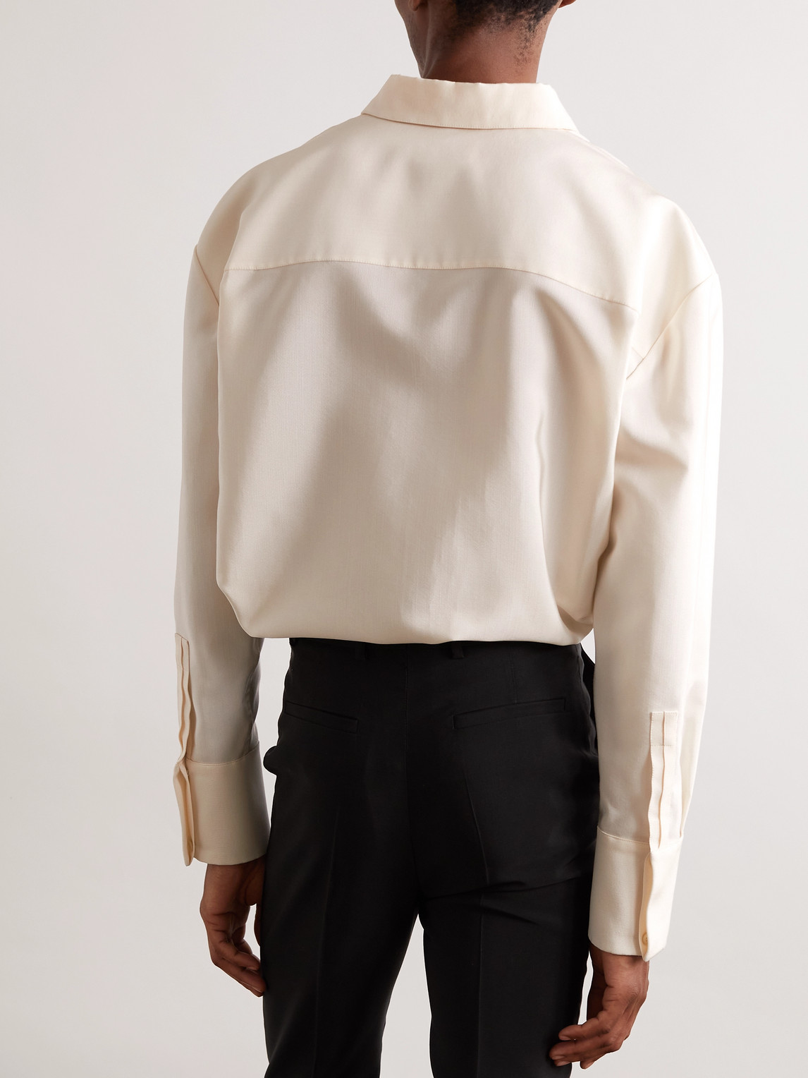 Shop Saint Laurent Faille Shirt In White
