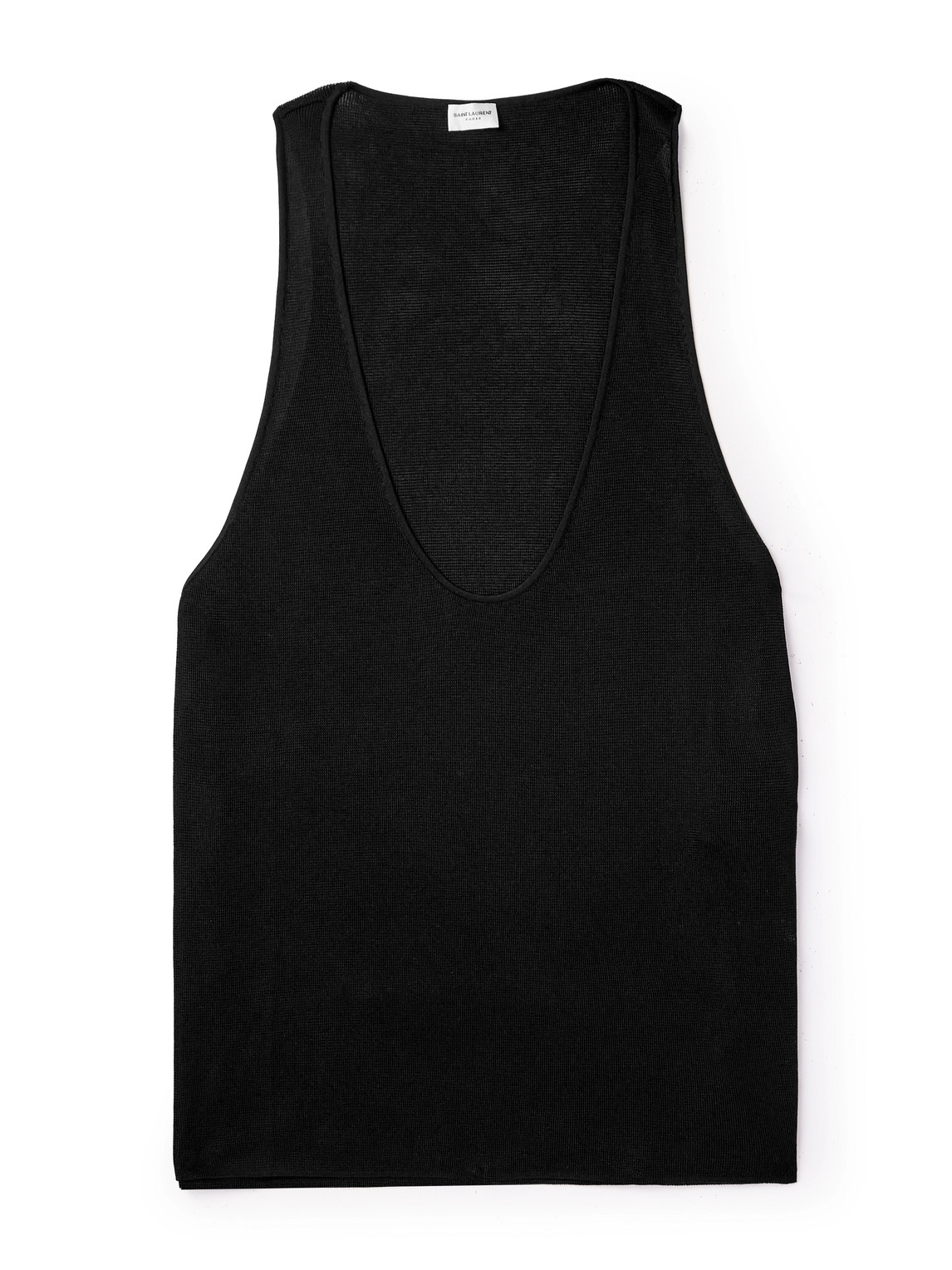 Saint Laurent Knitted Tank Top In Black