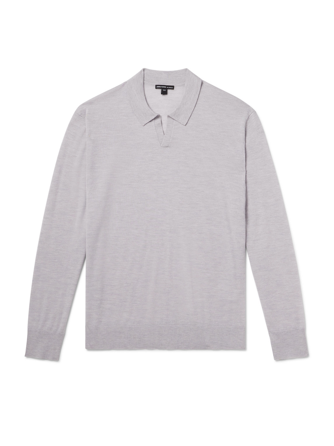 James Perse Cashmere Polo Shirt In Gray