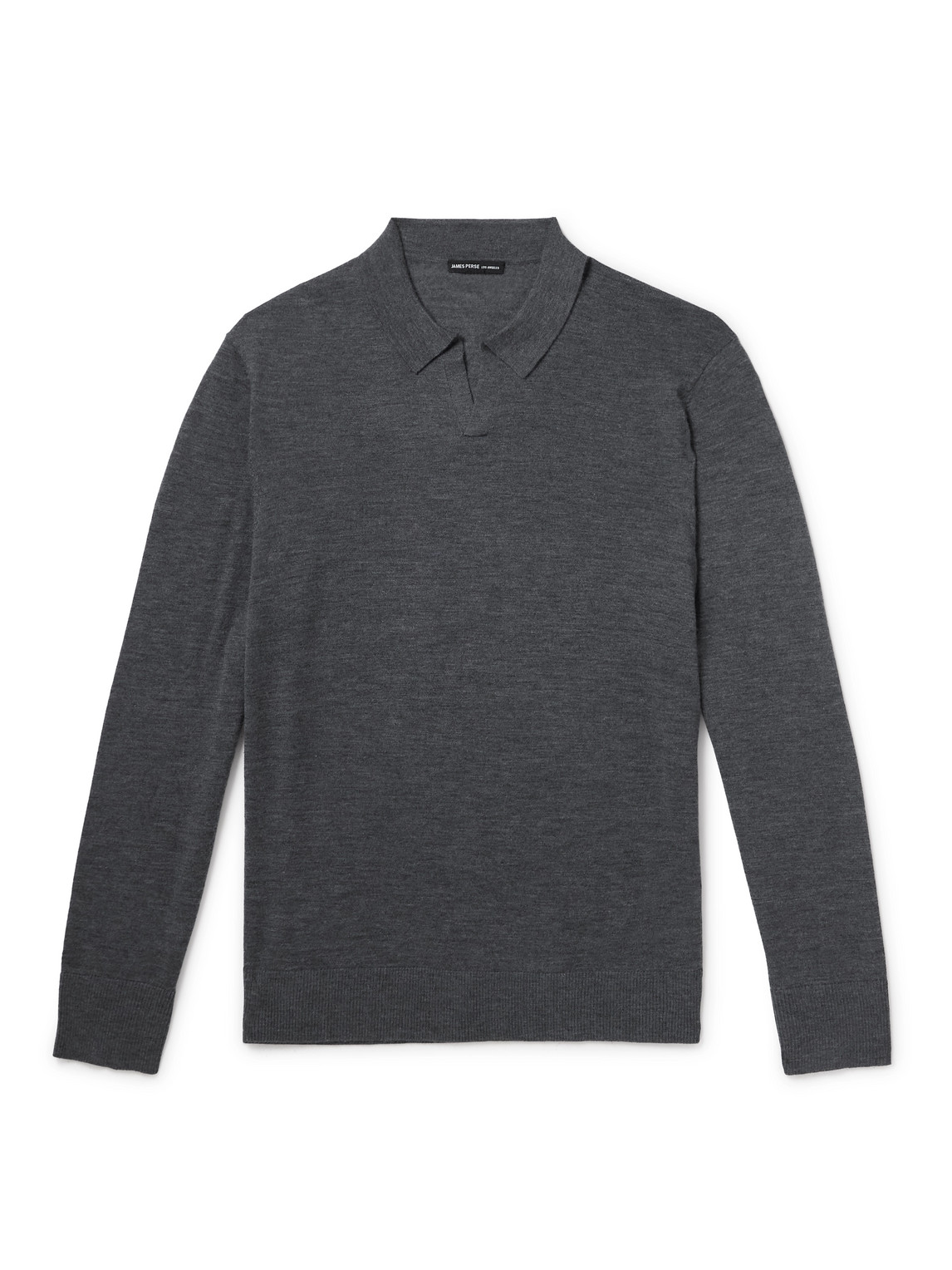 James Perse Cashmere Polo Shirt In Gray