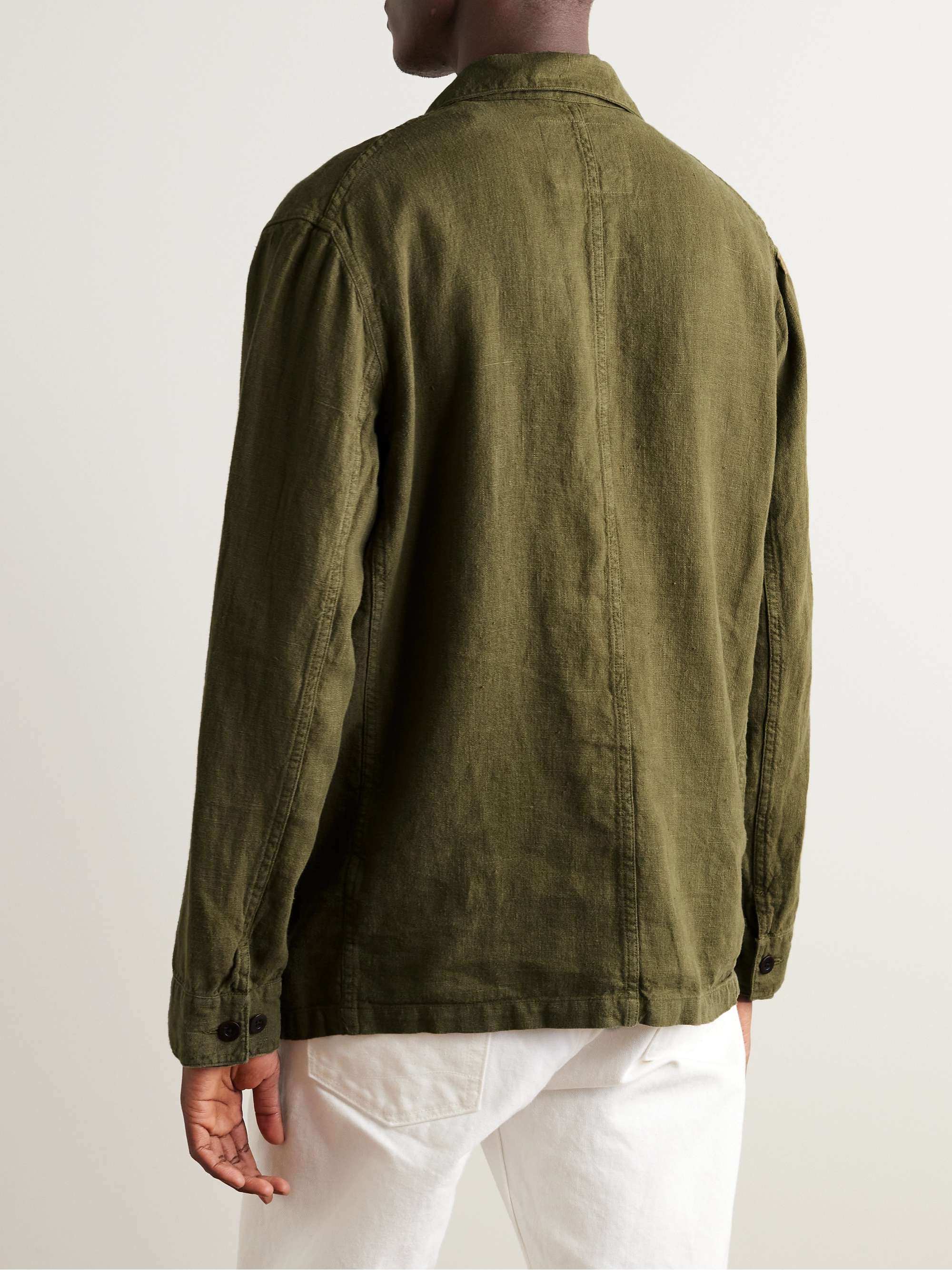 Green Labura Slim-Fit Linen Jacket | PORTUGUESE FLANNEL | MR