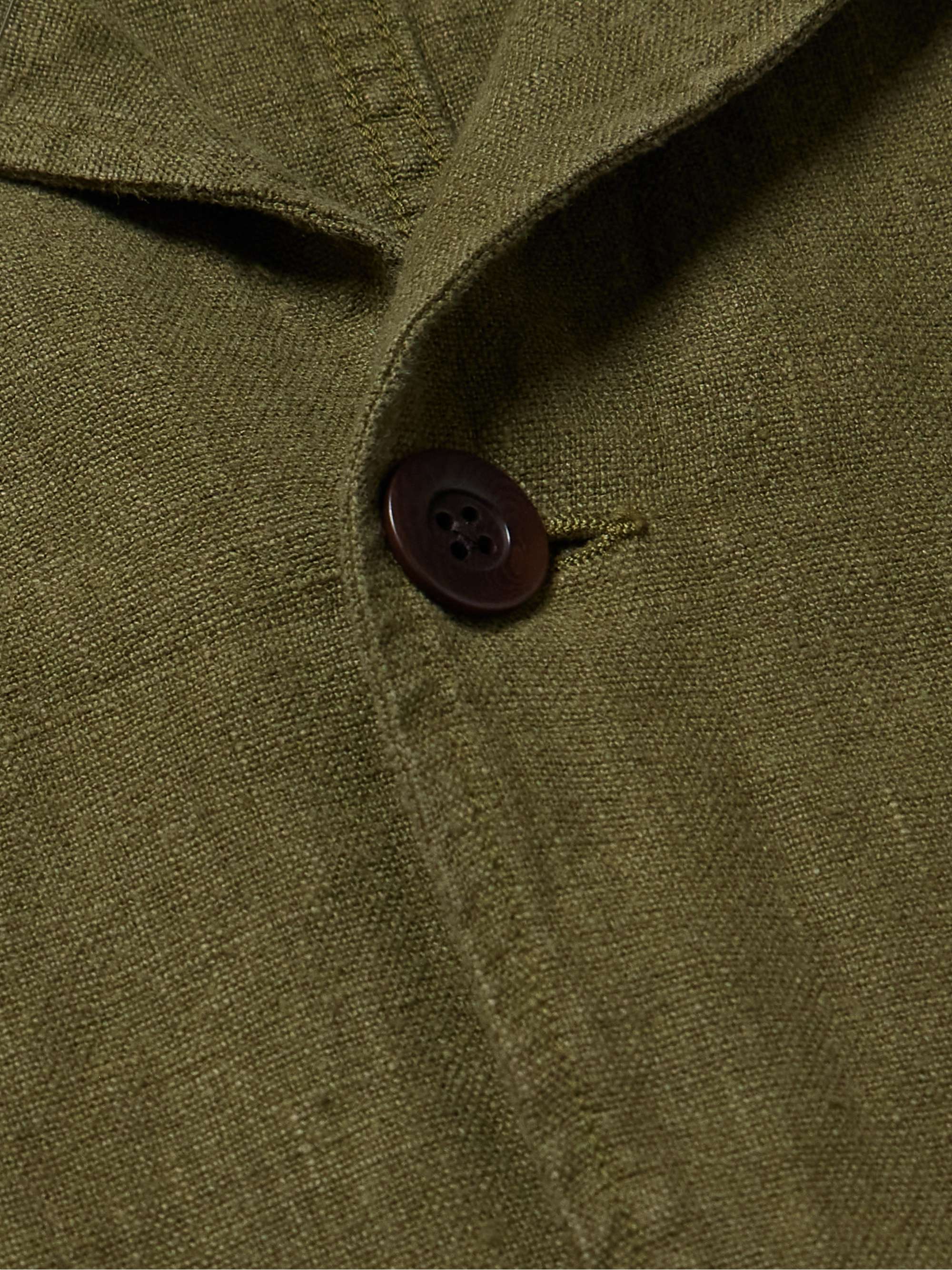 Green Labura Slim-Fit Linen Jacket | PORTUGUESE FLANNEL | MR