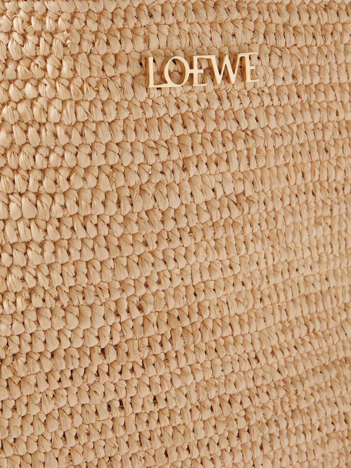 Shop Loewe Paula's Ibiza Puzzle Fold Large Leather-trimmed Raffia Tote Bag In Brown