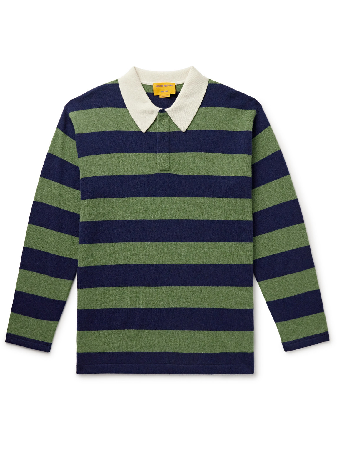 Rugby Striped Cashmere Polo Shirt