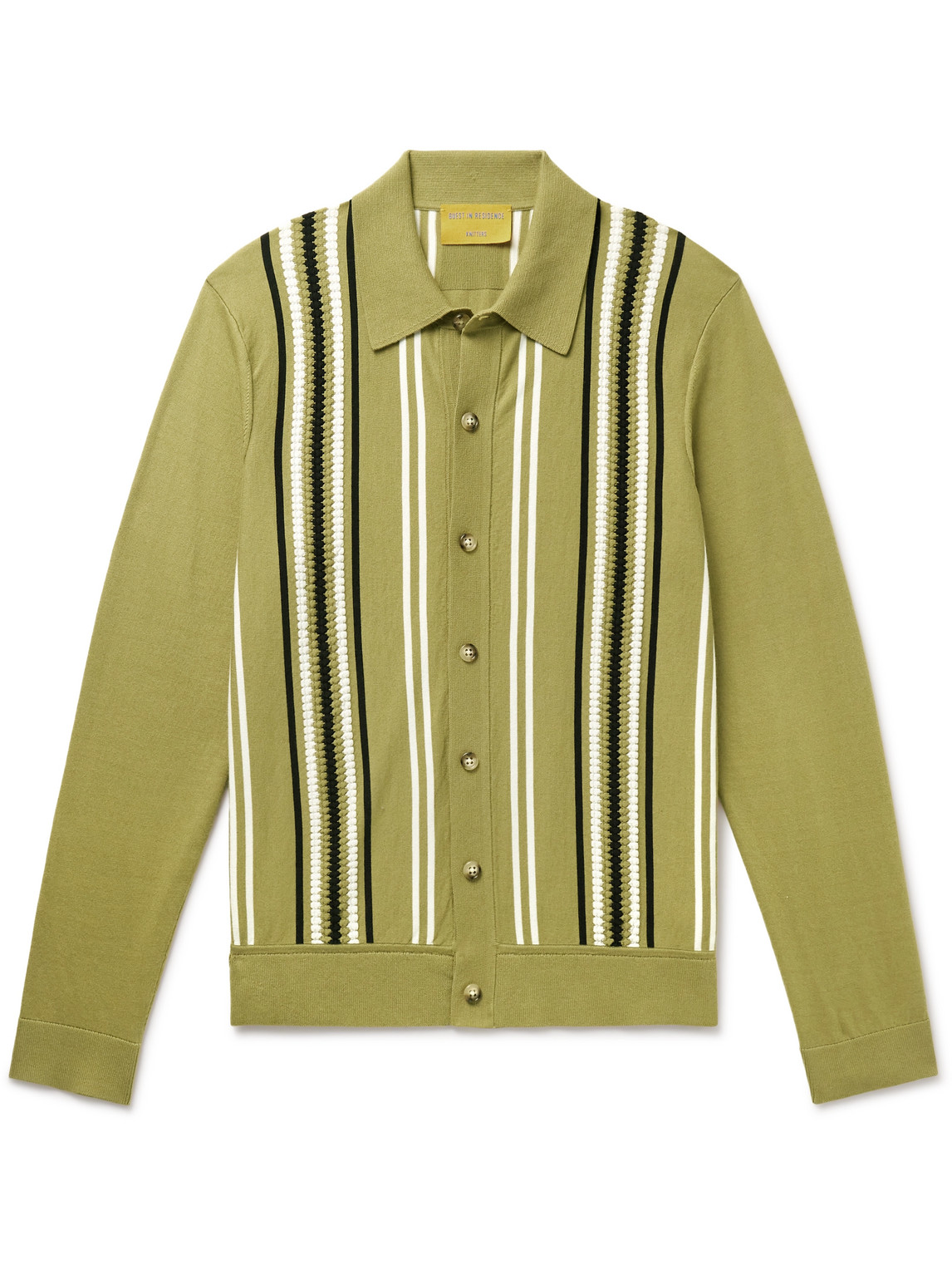 Guest In Residence Stripe Plaza Shirt In Green
