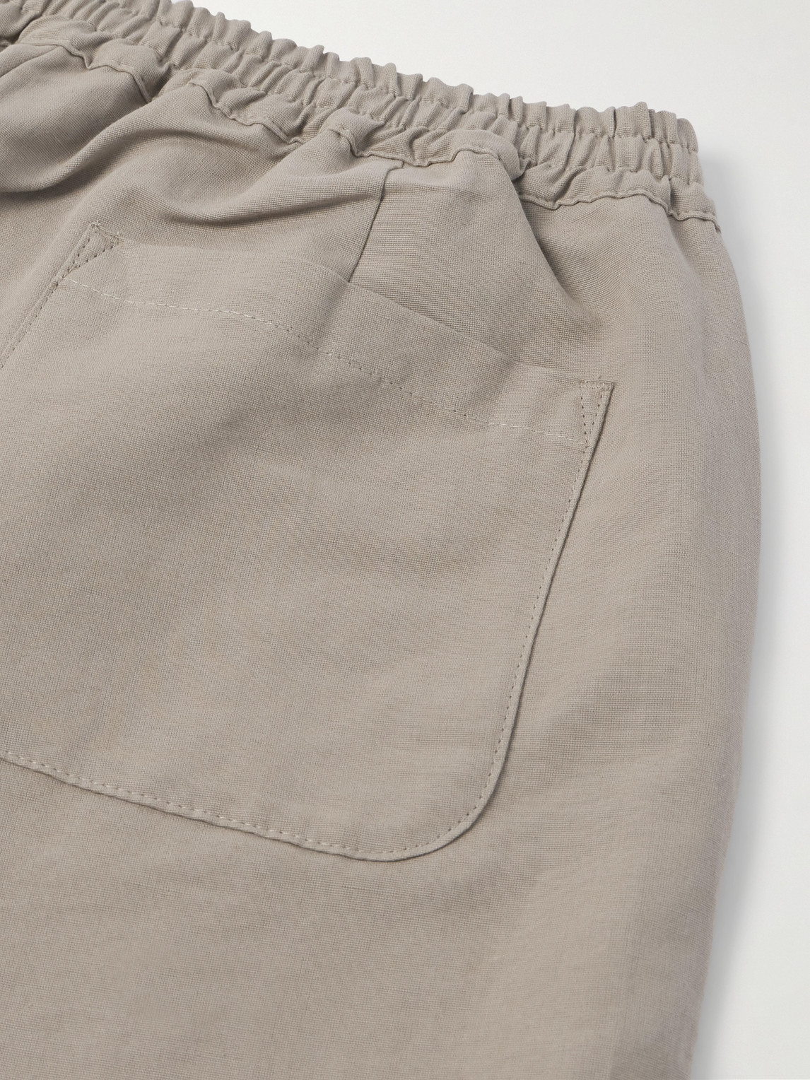 Shop A Kind Of Guise Banasa Straight-leg Cotton And Linen-blend Trousers In Gray