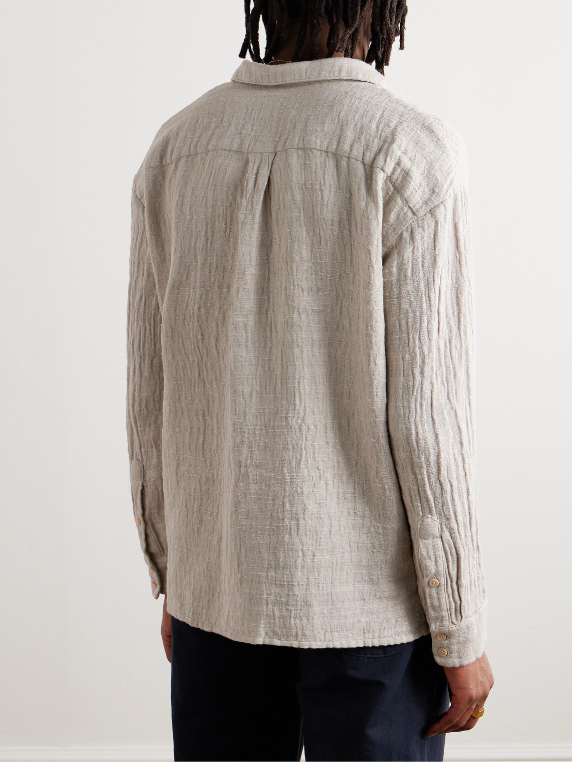 Shop A Kind Of Guise Gusto Cotton And Hemp-blend Shirt In Gray