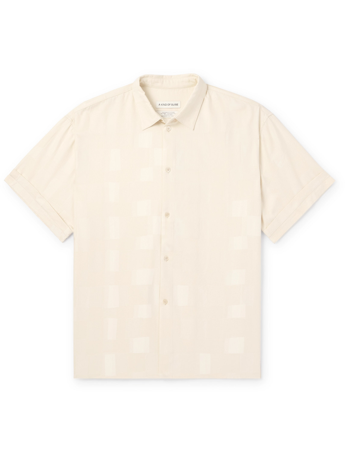 A Kind Of Guise Elio Checked Cotton And Silk-blend Twill Shirt In Neutrals