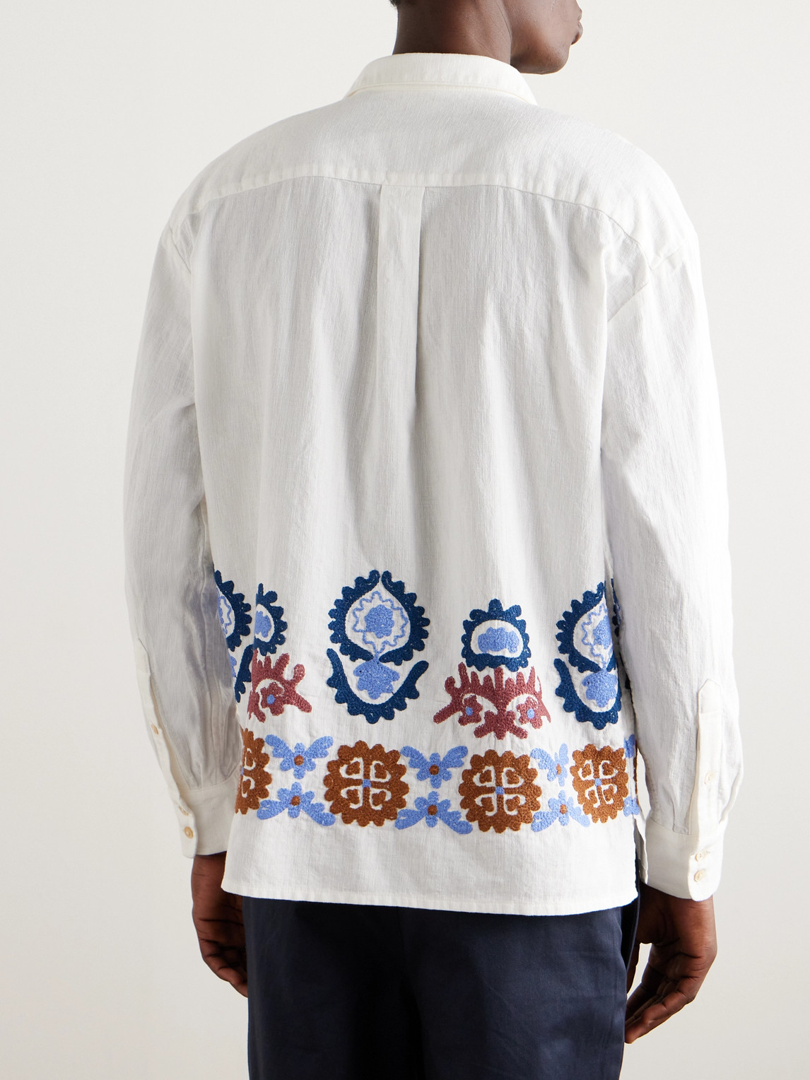 Shop A Kind Of Guise Gusto Embroidered Cotton Shirt In White