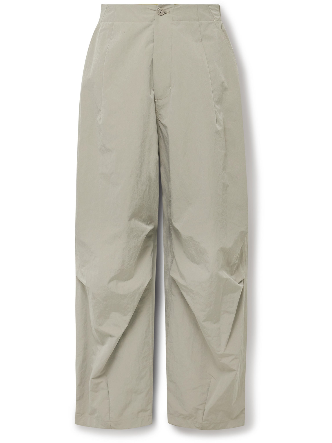 Wide-Leg Pleated Nylon-Blend Micro-Ripstop Trousers