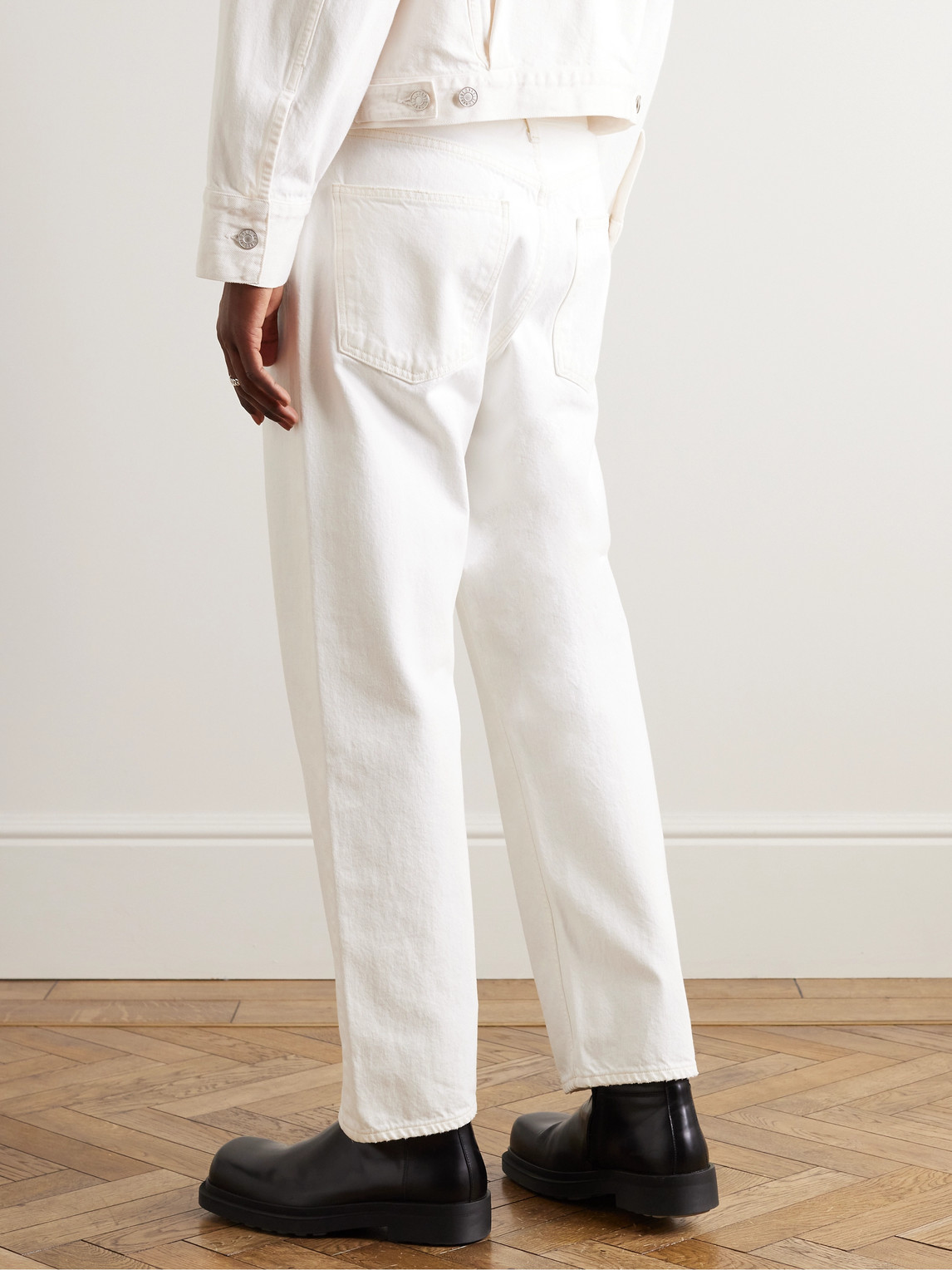 Shop Agolde 90's Straight-leg Distressed Jeans In White