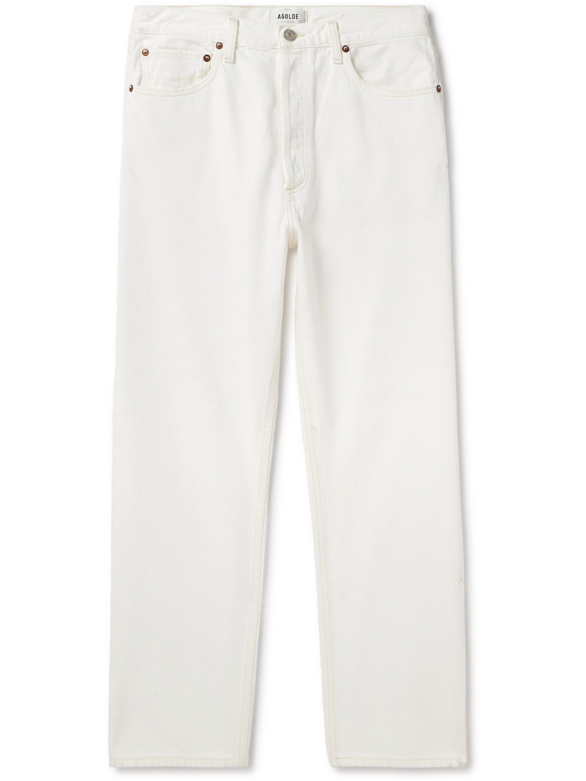 Agolde 90's Straight-leg Distressed Jeans In White