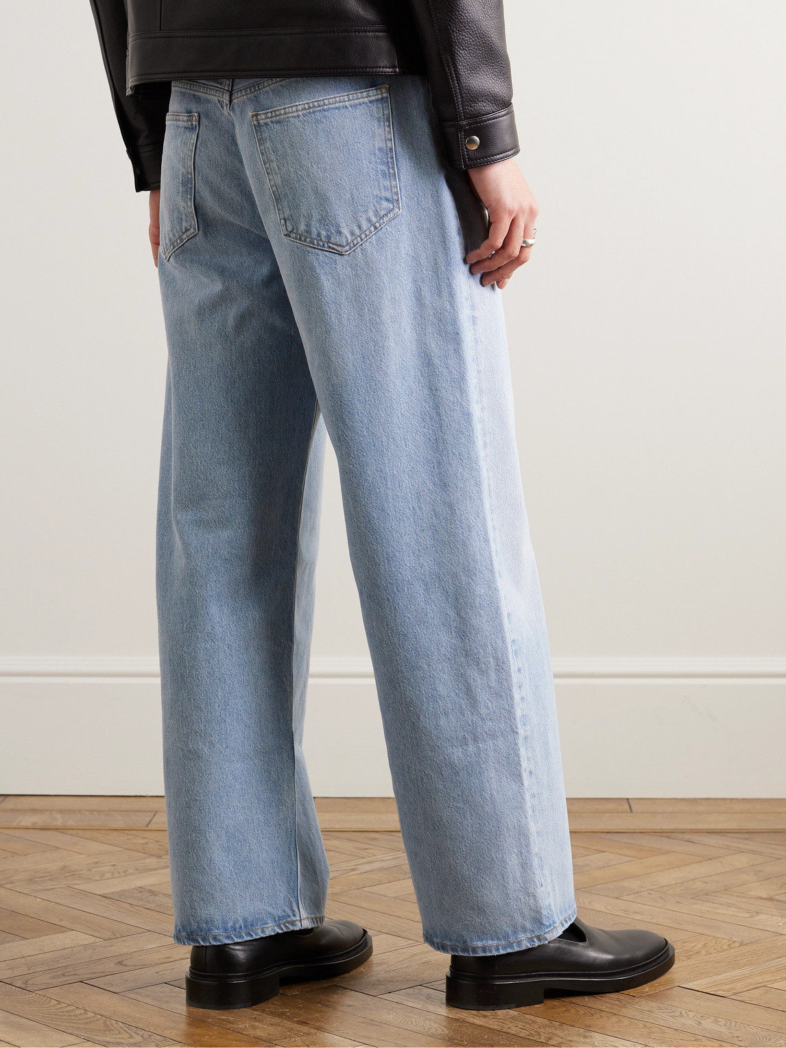 Shop Agolde Low Slung Baggy Wide-leg Distressed Jeans In Blue