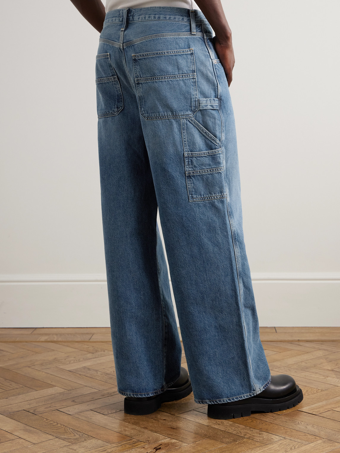 Agolde Blue Five-pocket Jeans With Lightened Effect In Regenerative Cotton Man In Blue
