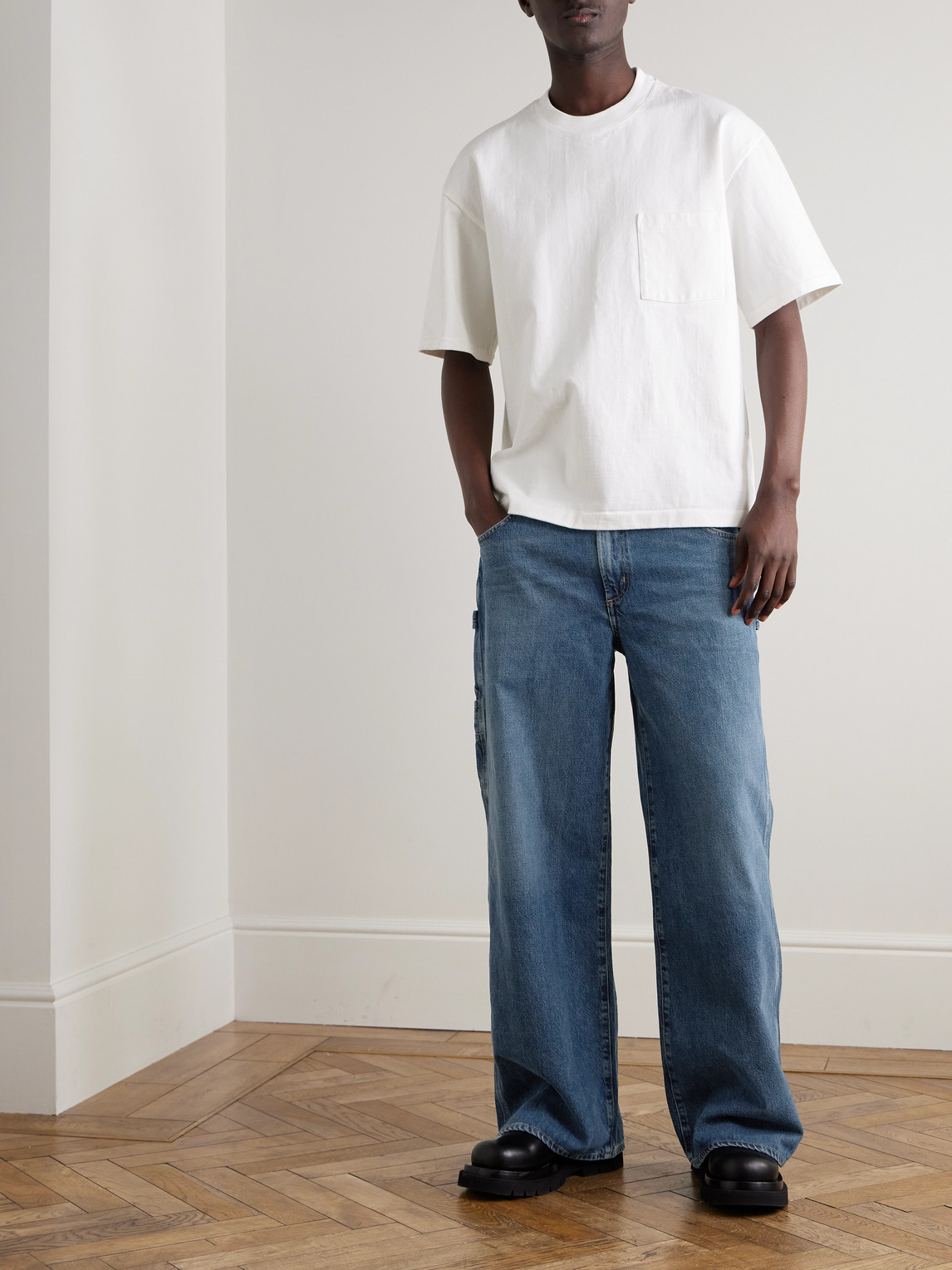Agolde Blue Five-pocket Jeans With Lightened Effect In Regenerative Cotton Man In Blue