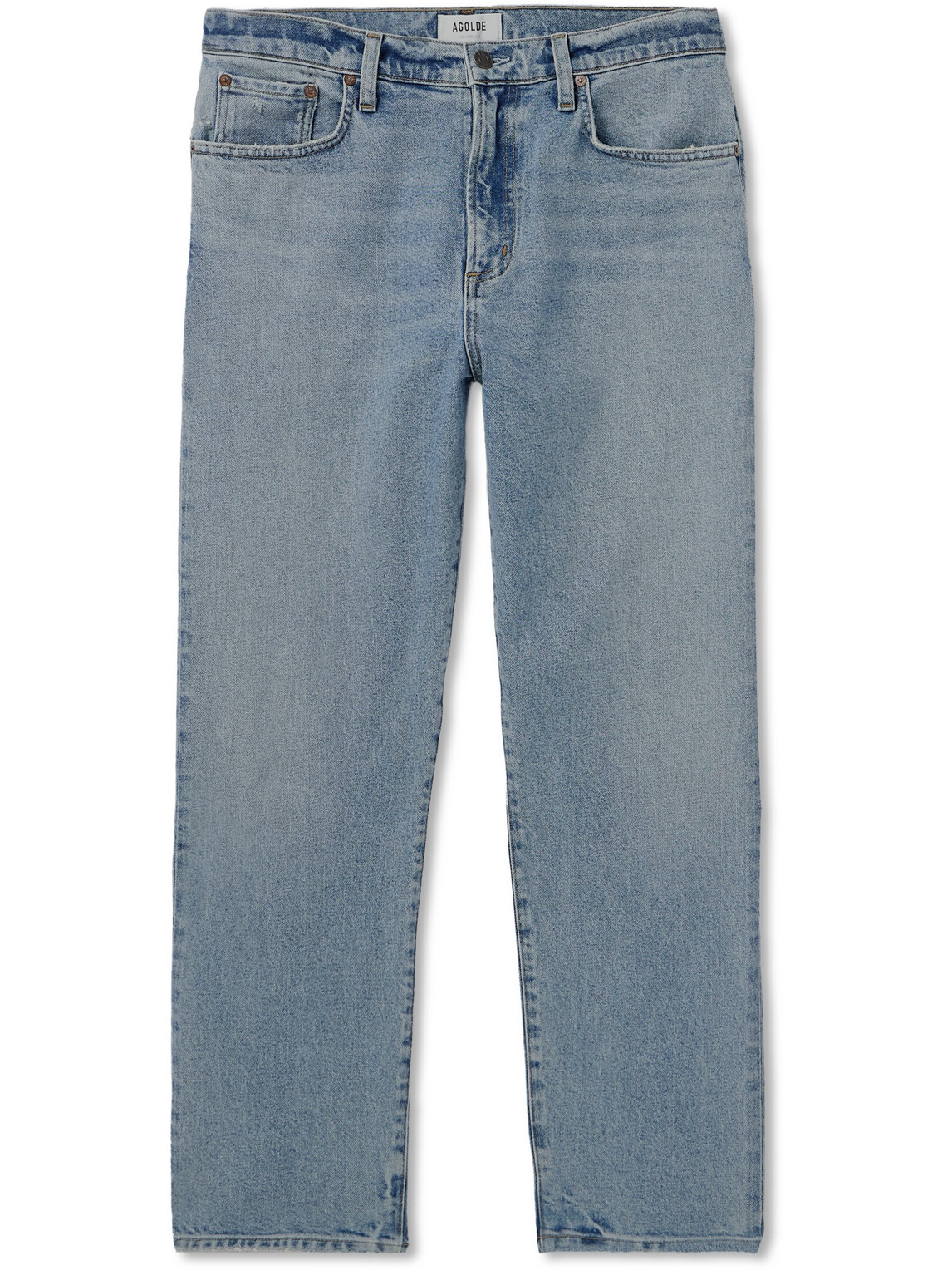 Agolde Curtis Slim-fit Straight-leg Distressed Jeans In Blue