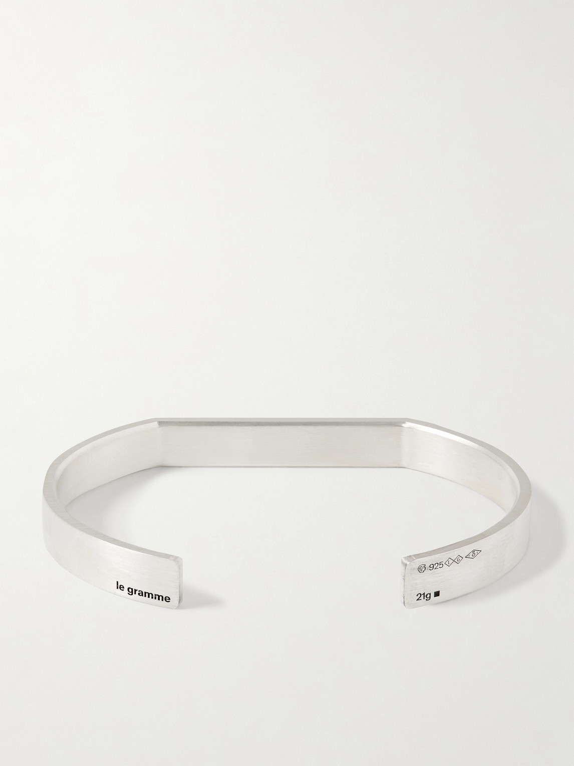 Le Gramme Ribbon 21g Recycled Brushed Sterling Silver Cuff In Silver