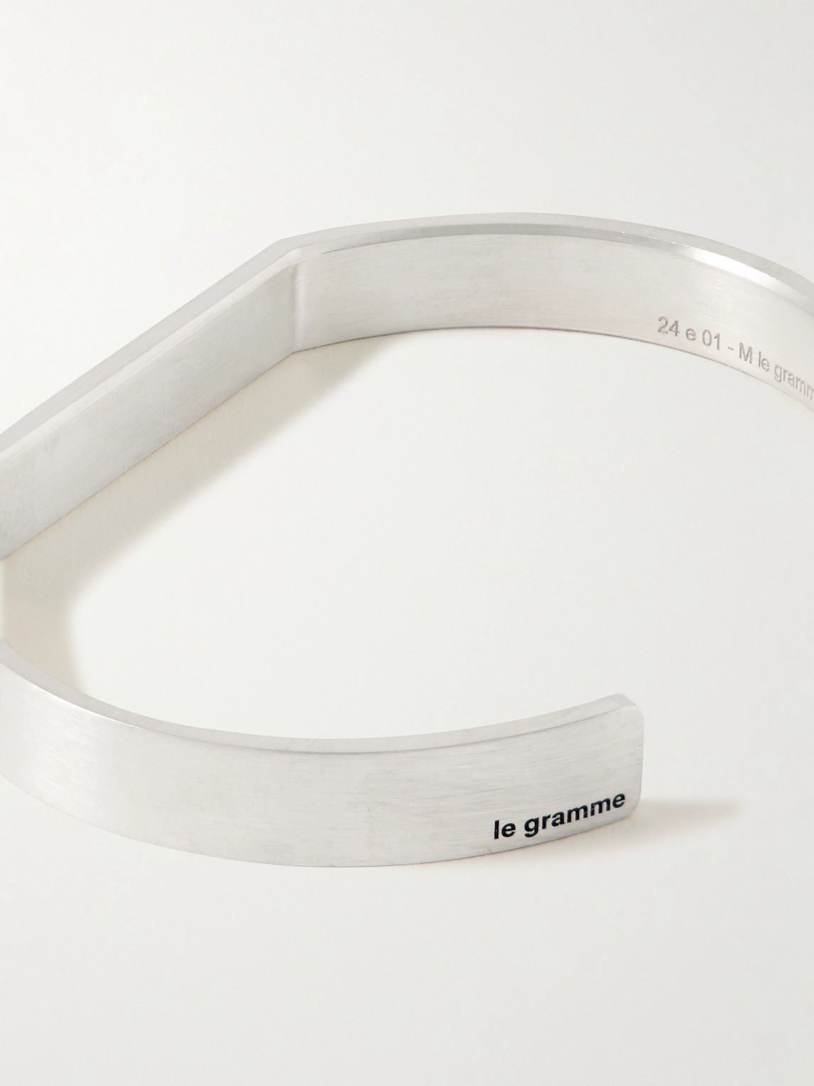 Le Gramme Ribbon 21g Recycled Brushed Sterling Silver Cuff In Silver