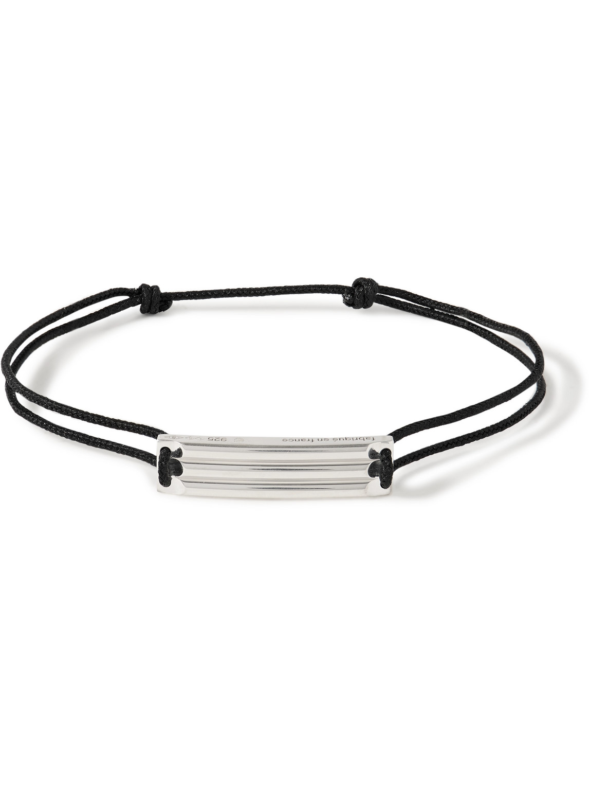 Le Gramme Godron 5g Waxed-cord And Recycled Sterling Silver Bracelet In Silver