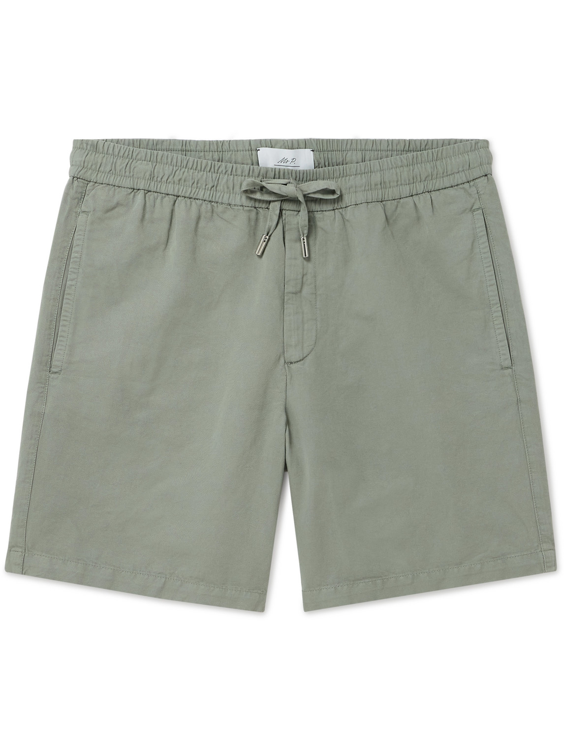 Straight-Leg Cotton and Linen-Blend Drawstring Shorts