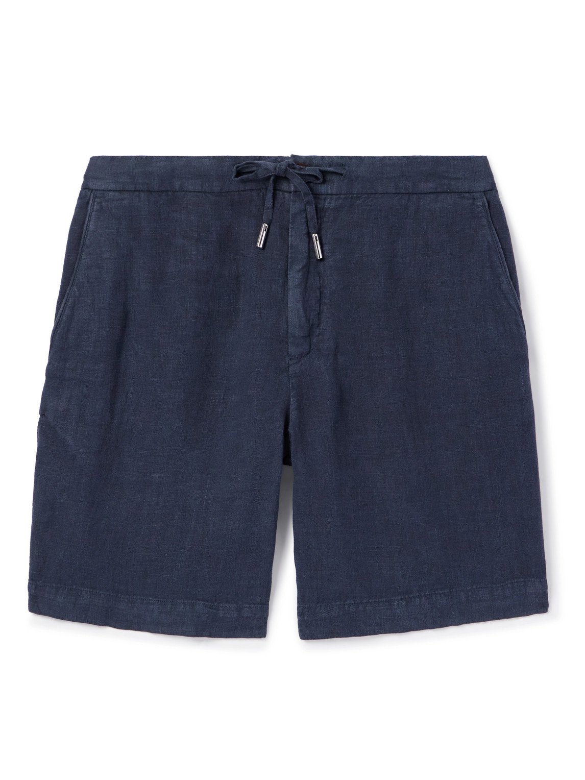 Straight-Leg Linen Drawstring Bermuda Shorts