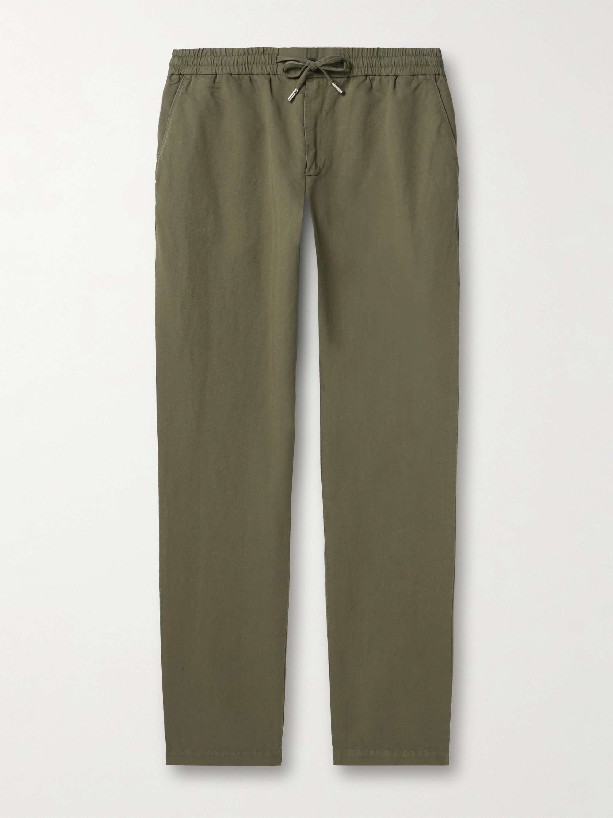 Straight leg linen mix trousers hotsell