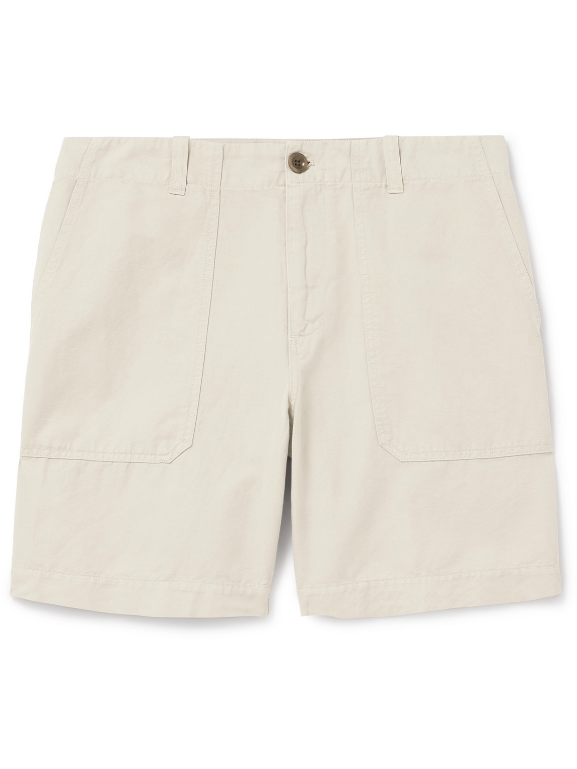 Straight-Leg Cotton and Linen-Blend Cargo Shorts