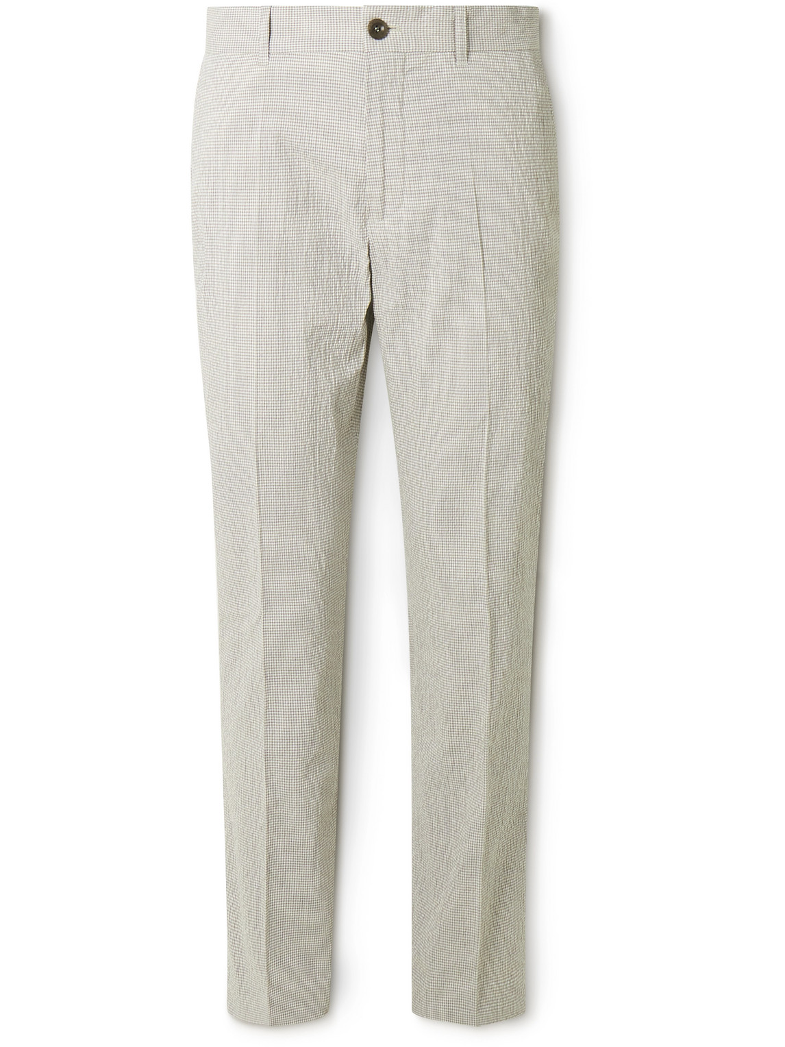 Golf Samuel Tapered Checked Cotton-Blend Seersucker Trousers