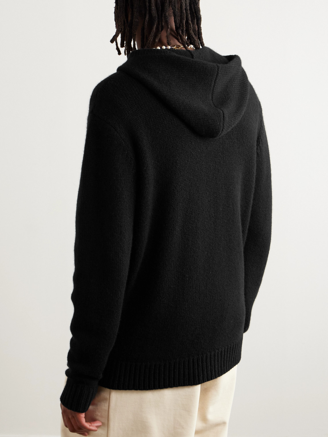 Shop The Elder Statesman Cashmere Zip-up Hoodie In Black